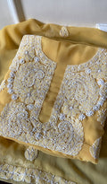 Women's Lucknowi Handcrafted Faux-Georgette Chikankari Suit Material - HONC0263014