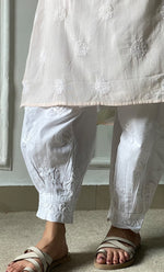 Load image into Gallery viewer, Women&#39;s Lucknowi Handcrafted Cotton Chikankari Long Kurti - HONC0303588
