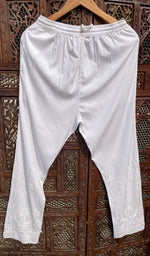 Load image into Gallery viewer, Women&#39;s Lucknowi Handcrafted Linen Cotton Chikankari Pant - HONC0260163
