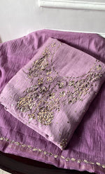 Load image into Gallery viewer, Women&#39;s Lakhnavi Handcrafted Mul Chanderi Unstitched Kurta And Dupatta Set - HONC0314239
