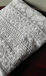 Load image into Gallery viewer, Women&#39;s Lakhnavi Handcrafted Kota Cotton Chikankari Unstitched Kurti Fabric - HONC0303998
