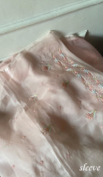 Load image into Gallery viewer, Women's Lakhnavi Handcrafted Pure Organza Chikankari Unstitched Kurta And Dupatta Set- HONC0360919