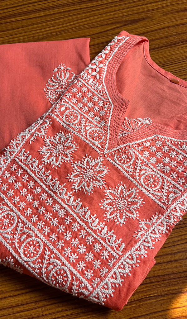 Women's Lucknowi Handcrafted Cotton Chikankari Kurti - HONC0300977