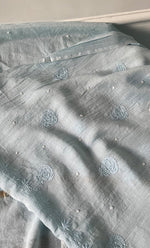 Load image into Gallery viewer, Women&#39;s Lakhnavi Handcrafted Mul Chanderi Chikankari Full Suit Material - HONC0287087
