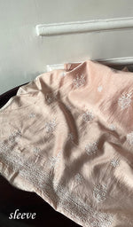 将图像加载到图库查看器中， Women's Lucknowi Handcrafted Chanderi Silk Unstitched Chikankari Kurta and Dupatta Set- HONC0288649