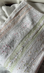 将图像加载到图库查看器中， Women&#39;s Lucknowi Handcrafted Viscose Georgette Chikankari Anarkali and Dupatta Set- HONC0281911
