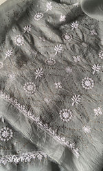 Load image into Gallery viewer, Rubi Women's Lakhnavi Handcrafted Pure Organza Chikankari Unstitched Kurta And Dupatta Set-  HONC0326309
