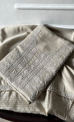 Load image into Gallery viewer, Women&#39;s Lakhnavi Handcrafted Munga Silk Chikankari Kurta And Dupatta Set- HONC0256730

