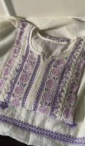 Aaliyah Women's Lakhnavi Handcrafted Mul Chanderi Semi - Stitched Kurta And Dupatta Set - HONC0290531