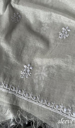 Load image into Gallery viewer, Women&#39;s Lucknowi Handcrafted Tissue Chanderi Chikankari Kurta And Dupatta Set - HONC0223407
