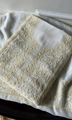 将图像加载到图库查看器中， Women&#39;s Lakhnavi Handcrafted Mul Chanderi Unstitched Kurta And Dupatta Set - HONC0300412
