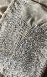 Load image into Gallery viewer, Women&#39;s Lakhnavi Handcrafted Munga Silk Semi - Stitched Chikankari Anarkali And Dupatta Set- HONC0262518
