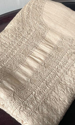 将图像加载到图库查看器中， Lucknowi Handcrafted Munga Silk Chikankari Unstitched Men&#39;s Kurta Fabric - HONC0302372
