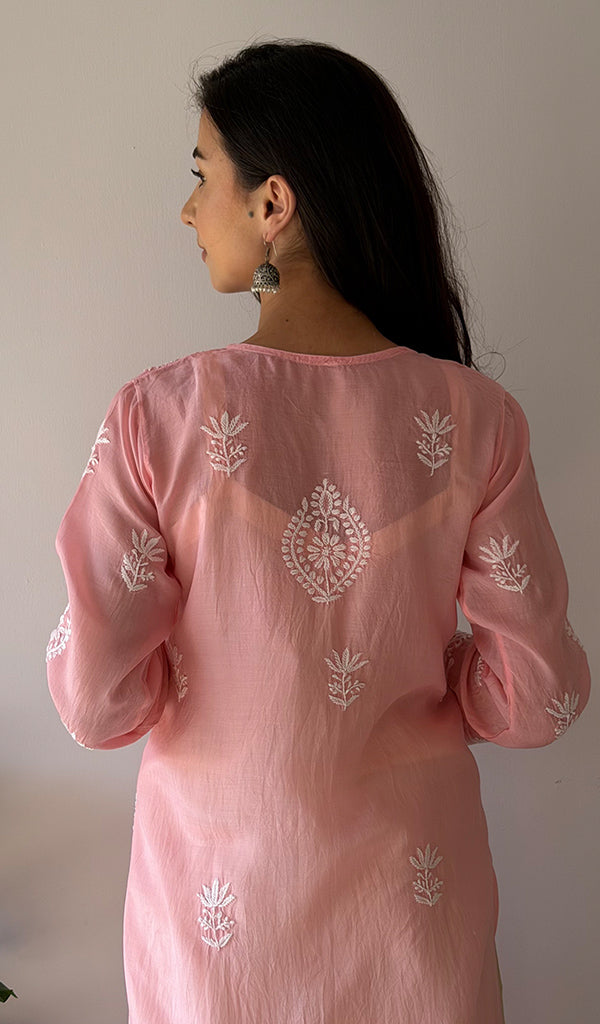 Jiya Women's Lakhnavi Handcrafted Muslin Chikankari Kurti - HONC0367883