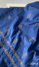 Load image into Gallery viewer, Women's Lucknowi Handcrafted Chanderi Silk Unstitched Chikankari Full Suit Material - HONC0351090