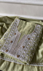 将图像加载到图库查看器中， Mehr Women&#39;s Lakhnavi Handcrafted Maheshwari Mul Chanderi Kurta And Dupatta Set - HONC0285404
