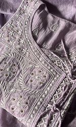 Load image into Gallery viewer, Women&#39;s Lakhnavi Handcrafted Mul Chanderi Semi - Stitched Angrakha And Dupatta Set - HONC0284712
