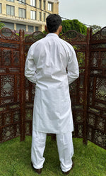 Load image into Gallery viewer, Men&#39;s Lucknowi Handcrafted Cotton Chikankari Kurta With Pant HONC0323816
