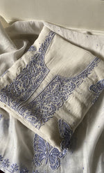 将图像加载到图库查看器中， Women&#39;s Lakhnavi Handcrafted Mul Chanderi Unstitched Kurta And Dupatta Set - HONC0302249
