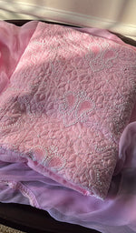 Load image into Gallery viewer, Women&#39;s Lakhnavi Handcrafted Unstitched Cotton Chikankari Suit Material - HONC0294090
