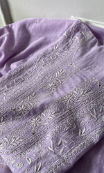 Load image into Gallery viewer, Women&#39;s Lakhnavi Handcrafted Mul Chanderi Semi -stitched Chikankari Full Suit Material - HONC0296116
