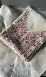 Load image into Gallery viewer, Women&#39;s Lakhnavi Handcrafted Pure Organza Chikankari Unstitched Kurta And Dupatta Set- HONC0309244
