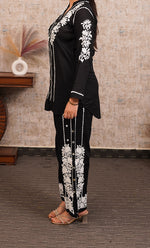 Load image into Gallery viewer, khayal Women&#39;s Lakhnavi Handcrafted Cotton Chikankari Kurti And Plazzo Set - HONC0323997
