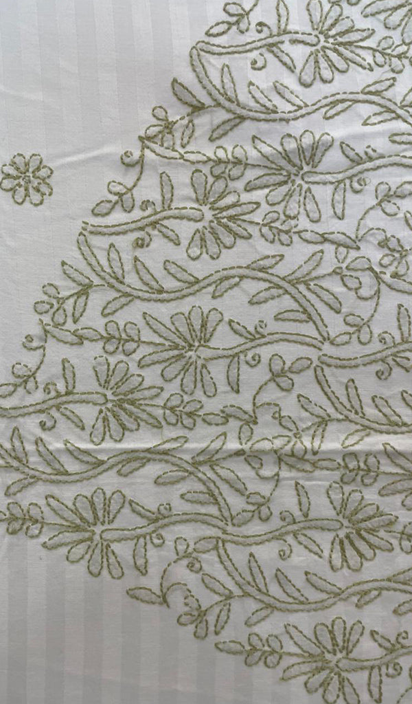 Lakhnavi Handcrafted Cotton Chikankari Bedsheet Set - HONC014776