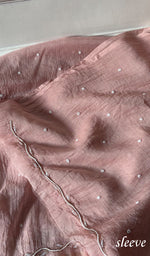 Load image into Gallery viewer, Chidiya Women's Lakhnavi Handcrafted Mul Chanderi Unstitched Kurta And Dupatta Set- HONC0354738