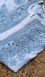 Load image into Gallery viewer, Women&#39;s Lucknowi Handcrafted Cotton Chikankari Kurti - HONC0273992

