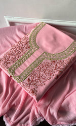 Load image into Gallery viewer, Women's Lakhnavi Handcrafted Unstitched Cotton Chikankari Suit Material - HONC0316590