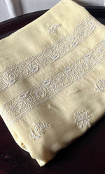 将图像加载到图库查看器中， Lucknowi Handcrafted Maheshwari Mul chanderi Chikankari Unstitched Unisex Kurta Fabric - HONC0307159