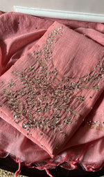 Load image into Gallery viewer, Women&#39;s Lakhnavi Handcrafted Mul Chanderi Unstitched Kurta And Dupatta Set - HONC0242006

