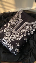 Aashi Women's Lakhnavi Handcrafted Modal Cotton Chikankari Suit Material - HONC0275953
