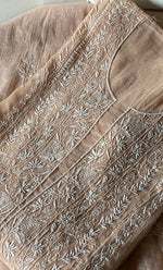 Load image into Gallery viewer, Women's Lakhnavi Handcrafted Mul Chanderi Semi - Stitched Kurta And Dupatta Set - HONC0295397