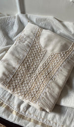 Load image into Gallery viewer, Women's Lakhnavi Handcrafted Mul Chanderi Unstitched Kurta And Dupatta Set - HONCO297198