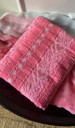 Load image into Gallery viewer, Women&#39;s Lakhnavi Handcrafted Unstitched Cotton Chikankari Suit Material - HONC0289732
