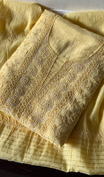 将图像加载到图库查看器中， Women&#39;s Lakhnavi Handcrafted Mul Chanderi Unstitched Kurta And Dupatta Set - HONC0280842
