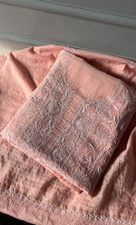 Load image into Gallery viewer, Women's Lakhnavi Handcrafted Mul Chanderi Unstitched Kurta And Dupatta Set- HONC0273557
