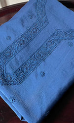 将图像加载到图库查看器中， Lucknowi Handcrafted Chanderi Silk Chikankari Unstitched Unisex Kurta Fabric - HONC0288637