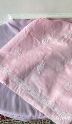 将图像加载到图库查看器中， Women's Lakhnavi Handcrafted Cotton Unstitched Chikankari Suit Material - HONC0360791