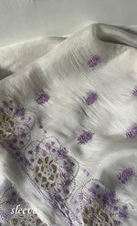 Load image into Gallery viewer, Women's Lakhnavi Handcrafted Pure Organza Chikankari Unstitched Kurta And Dupatta Set- HONC0336955