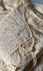 Load image into Gallery viewer, Sehmat Women&#39;s Lakhnavi Handcrafted Kota Cotton  Semi -Stitched Angrakha And Dupatta Set- HONC0301718
