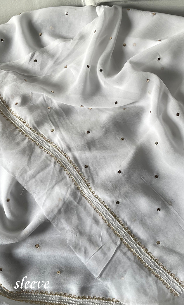 Women's Lucknowi Handcrafted Viscose Georgette Semi - Stitched Chikankari Kurta and Dupatta Set- HONC0328907