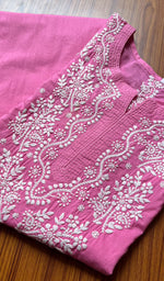 将图像加载到图库查看器中， Women&#39;s Lucknowi Handcrafted Cotton Chikankari Kurti - HONC0300990
