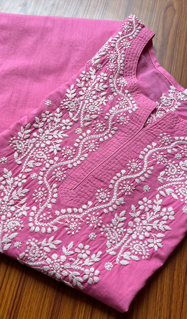 Women's Lucknowi Handcrafted Cotton Chikankari Kurti - HONC0300990