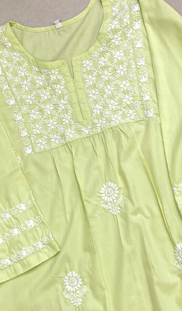 Falak  Women's Lucknowi Handcrafted Cotton Chikankari Kurti - HONC0220664