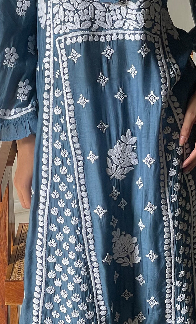 Women's Lucknowi Handcrafted Muslin Chikankari Kurti - HONC0292600