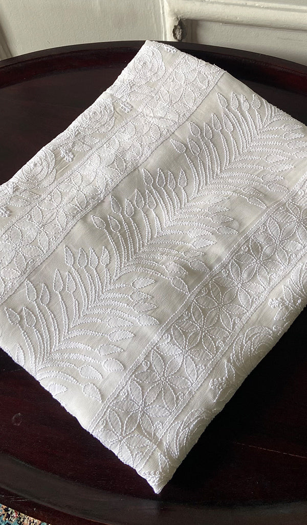 Women's Lakhnavi Handcrafted Viscose Georgette Chikankari Kurti Fabric - HONC0343105