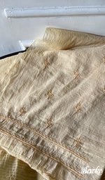 Load image into Gallery viewer, Women's Lucknowi Handcrafted Chanderi Silk Unstitched Chikankari Full Suit Material - HONC0342158